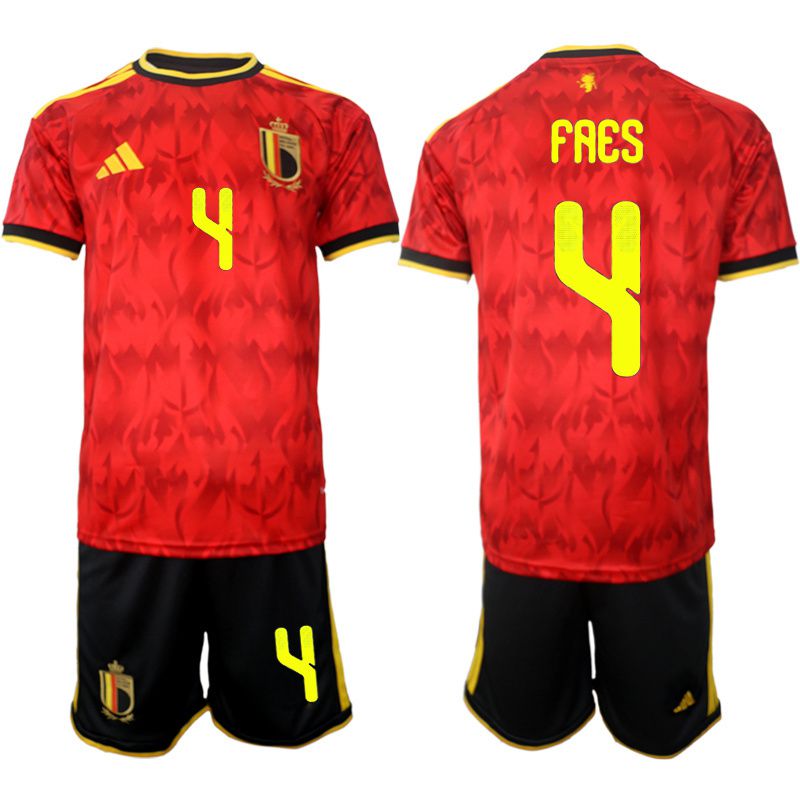 Men 2026 World Cup National Team Belgium home red #4 Soccer Jersey